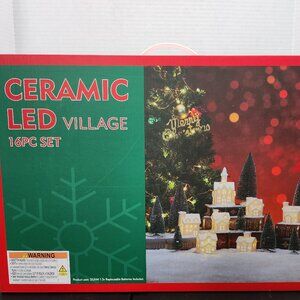 Ceramic LED Village 16PC Set New